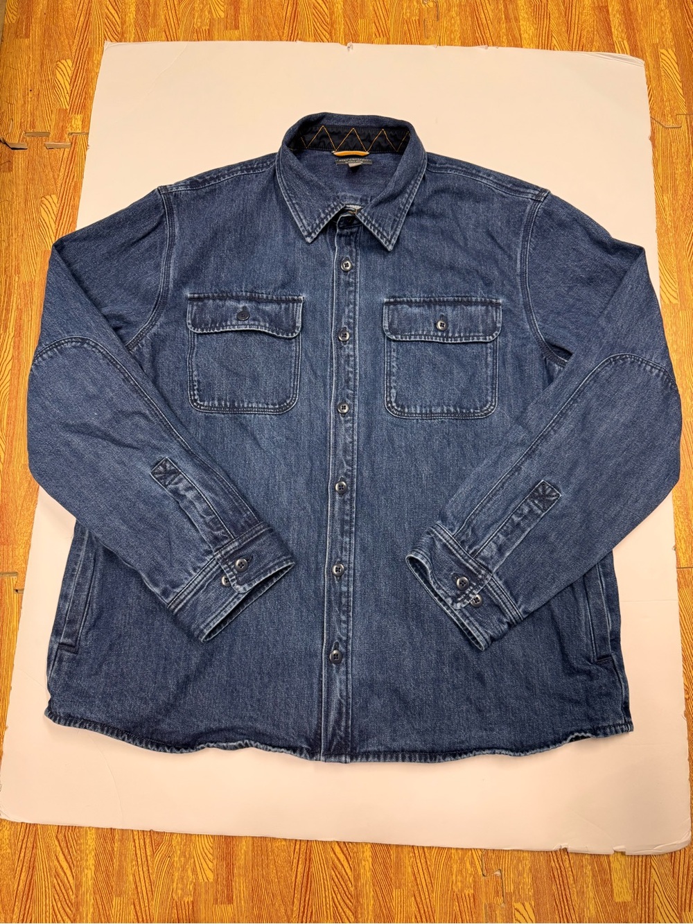 LL Bean Men's Signature Denim Workshirt Size XL Button-up Dark Indigo $130